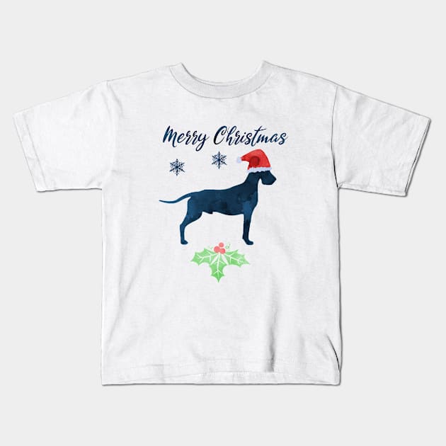 Christmas Dog Art - Great Dane Kids T-Shirt by TheJollyMarten